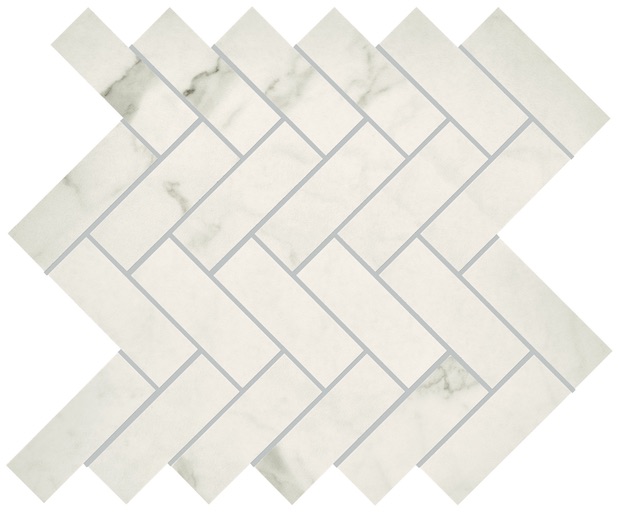 State Of Grace porcelain marble tiles Herringbone Mosaic