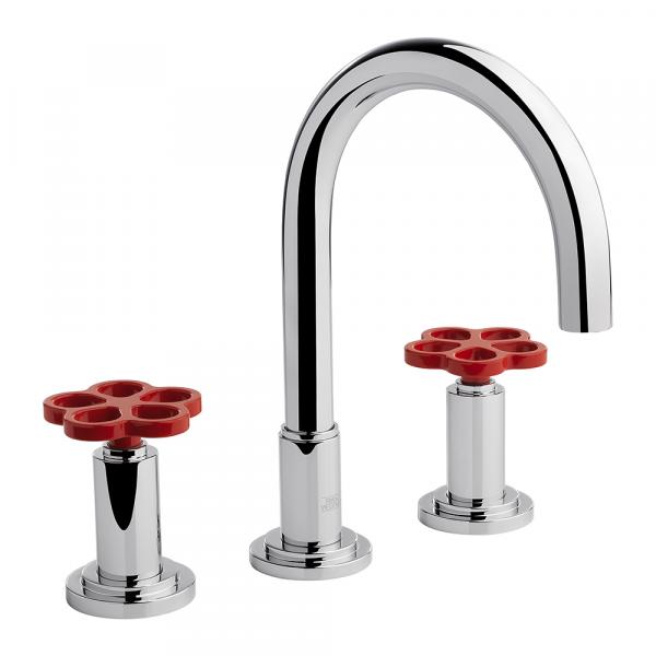 Franz Viegener Industrial chic faucet red handles
