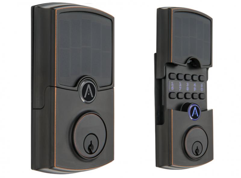 ARRAY By Hampton Barrington Tuscan Bronze Solar Panel Closed and Open to Show Hidden Metal Keypad