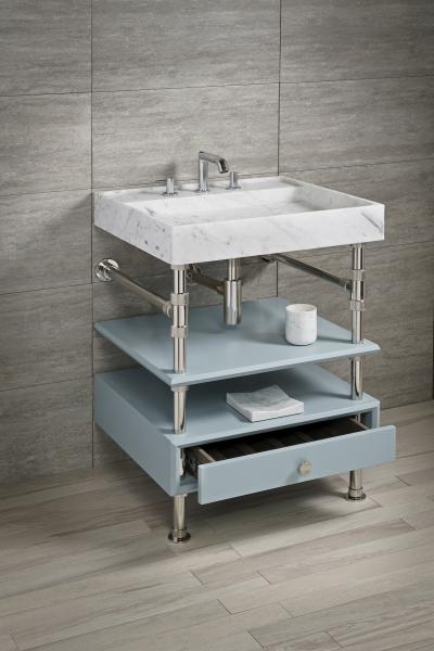 Stone Forest Sinks Elemental Collection Sink With Blue Steel storage trays