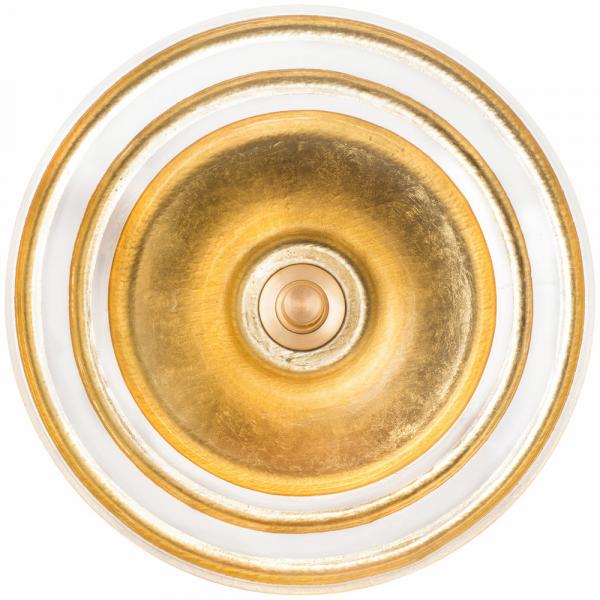 Linkasink Artisan Glass Sink round vessel eglomise stripe gold