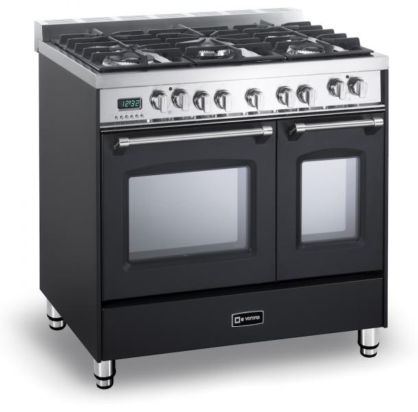 Verona Prestige 36 inch Double Oven Black Side