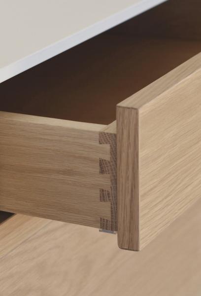 Coquo solid white oak dove-tail drawer detail