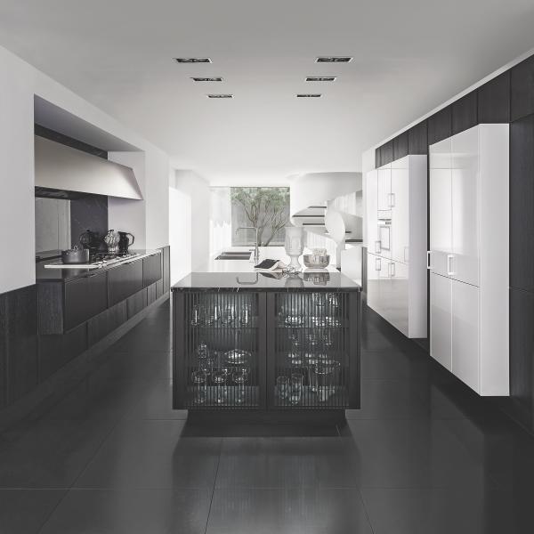 Siematic brushed matte black cabinet