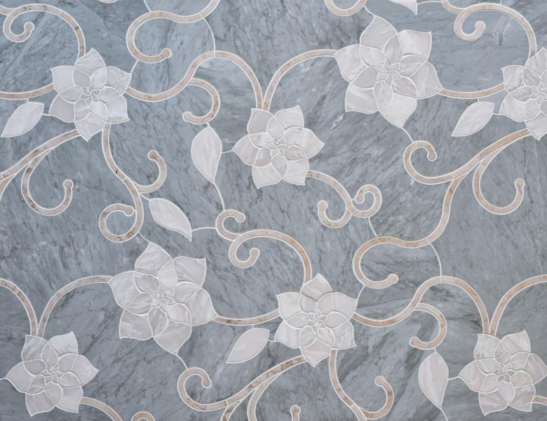 Mosaique Surfaces Camilla Flower tile, French Quarter Collection